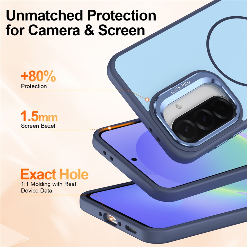 Samsung Galaxy A57 - Skin Touch Magnetic Kickstand Blue — estuche (foto 5 de 7)
