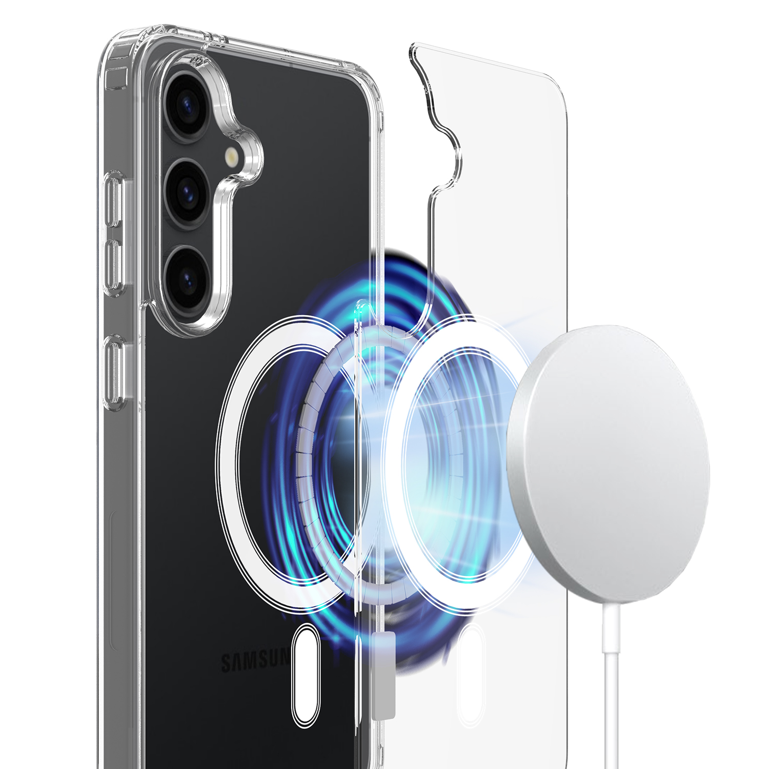 Samsung Galaxy A57 - Magnetic TPU Acrylic Clear — estuche (foto 2 de 7)
