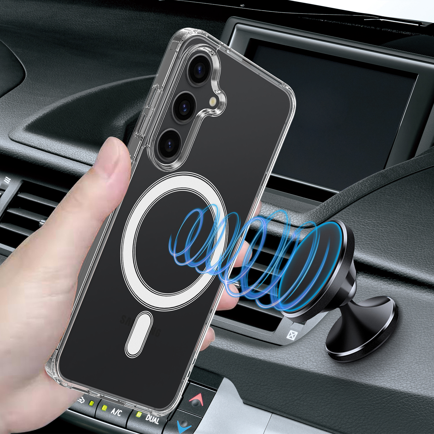 Samsung Galaxy A57 - Magnetic TPU Acrylic Clear — estuche (foto 4 de 7)