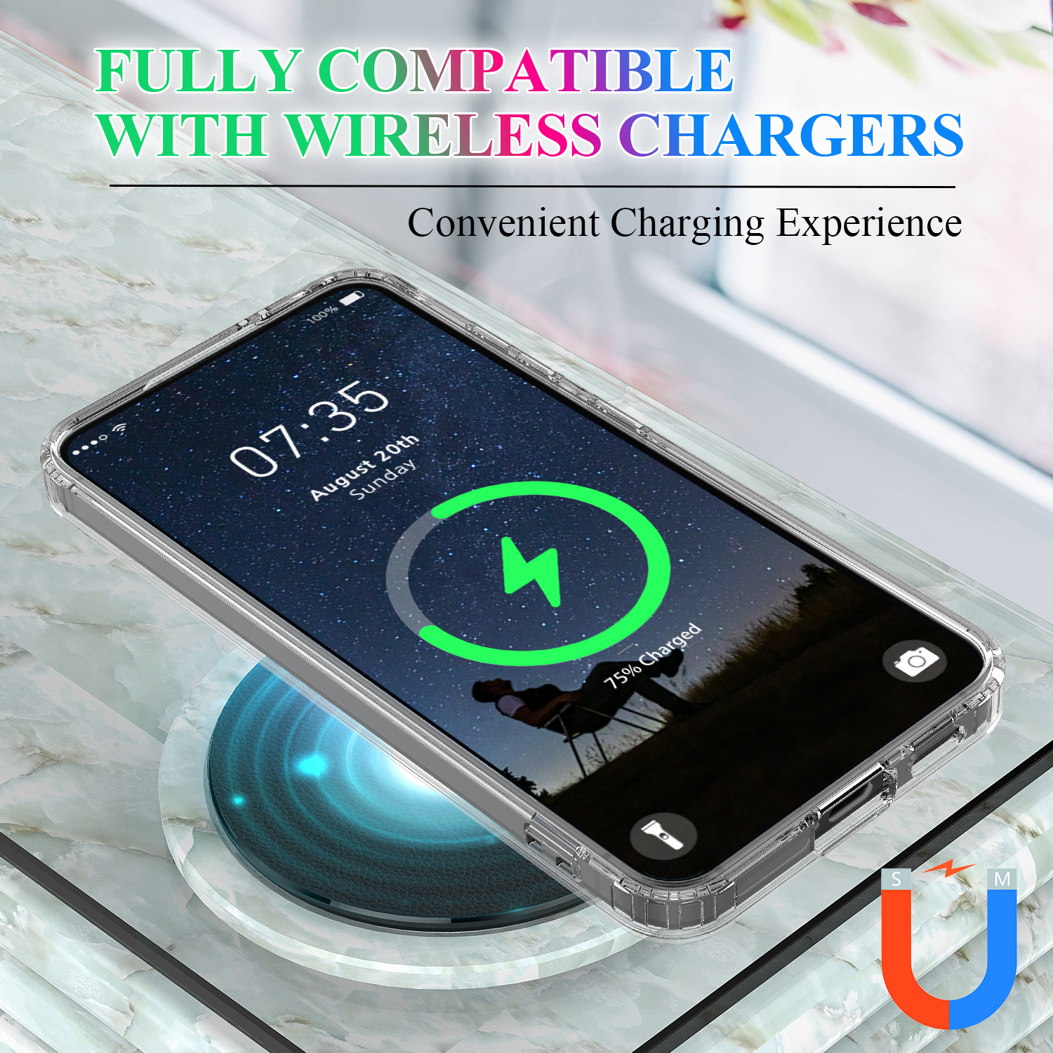 Samsung Galaxy A57 - Magnetic TPU Acrylic Clear — estuche (foto 6 de 7)