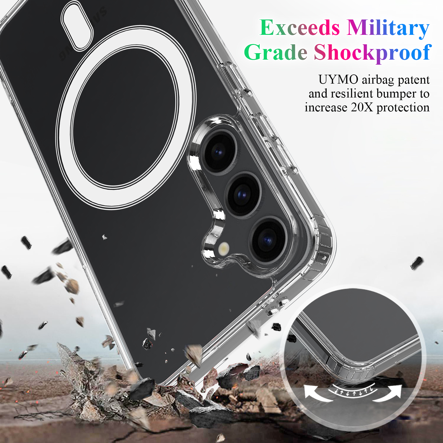 Samsung Galaxy A57 - Magnetic TPU Acrylic Clear — estuche (foto 7 de 7)