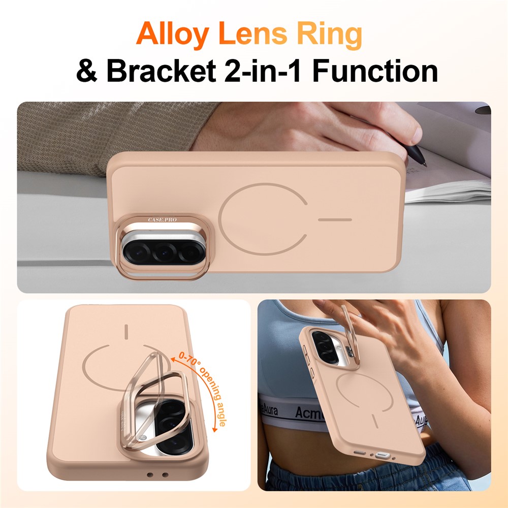 Samsung Galaxy A57 - Skin Touch Magnetic Kickstand Desert Gold — estuche (foto 2 de 7)