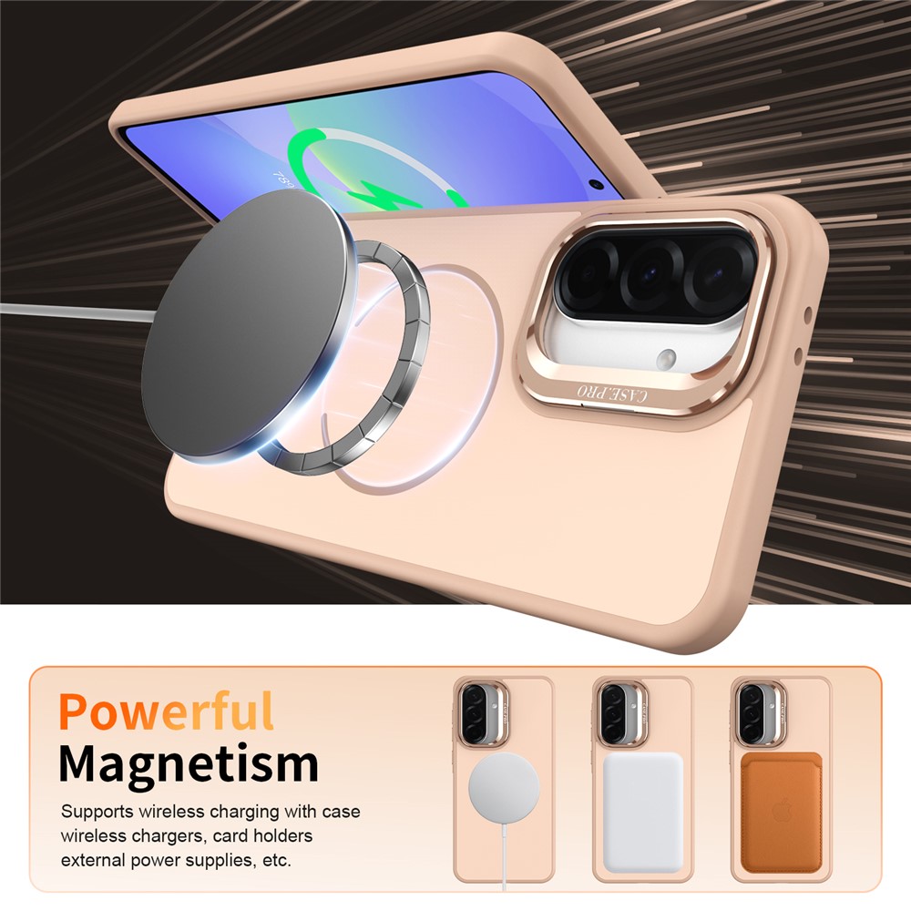 Samsung Galaxy A57 - Skin Touch Magnetic Kickstand Desert Gold — estuche (foto 4 de 7)