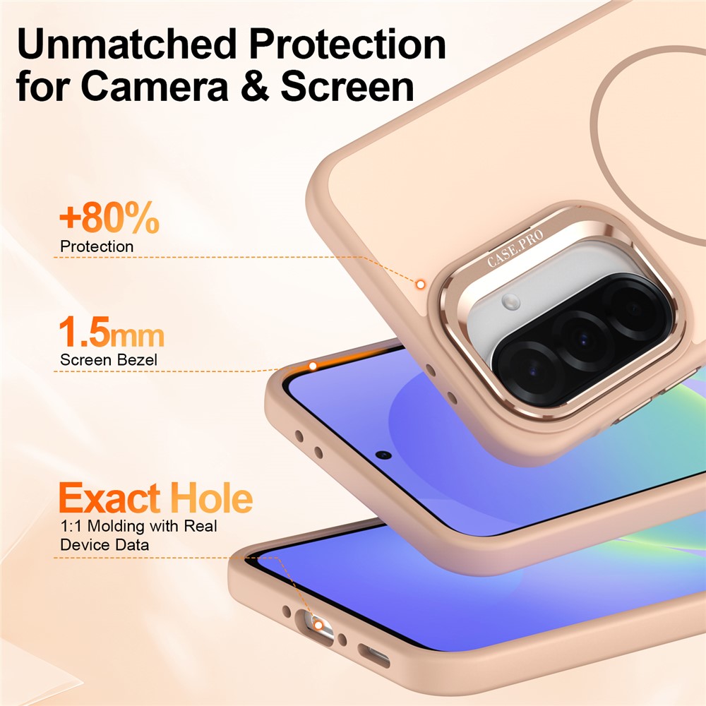 Samsung Galaxy A57 - Skin Touch Magnetic Kickstand Desert Gold — estuche (foto 5 de 7)