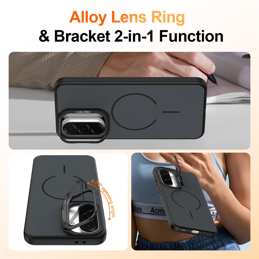 Samsung Galaxy A57 - Skin Touch Magnetic Kickstand Black — estuche (foto 2 de 7)