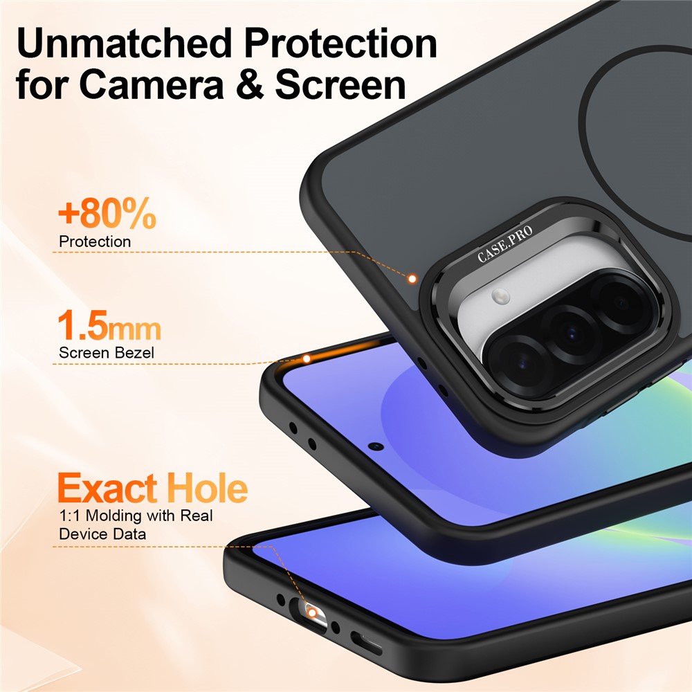 Samsung Galaxy A57 - Skin Touch Magnetic Kickstand Black — estuche (foto 5 de 7)