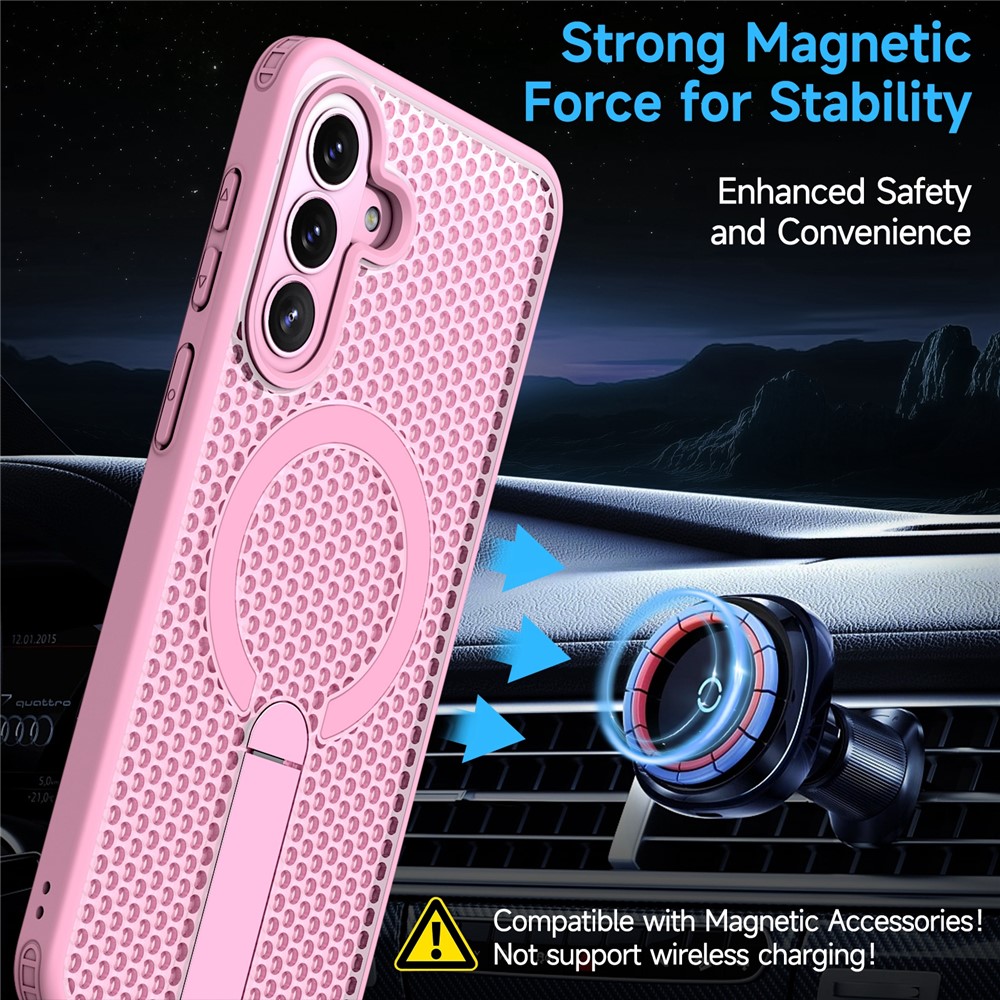 Samsung Galaxy A57 - Kickstand Grid Texture Pink — estuche (foto 2 de 7)