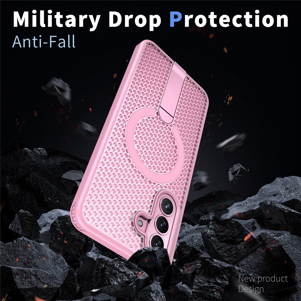 Samsung Galaxy A57 - Kickstand Grid Texture Pink — estuche (foto 3 de 7)