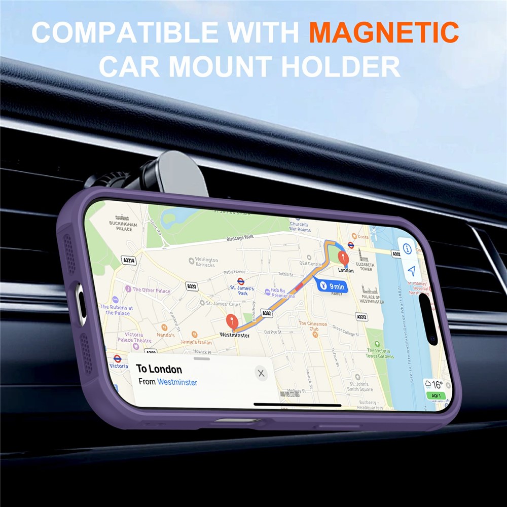 iPhone 17 Pro Max - Hard Case With Ring Magnetic Purple — estuche (foto 4 de 7)