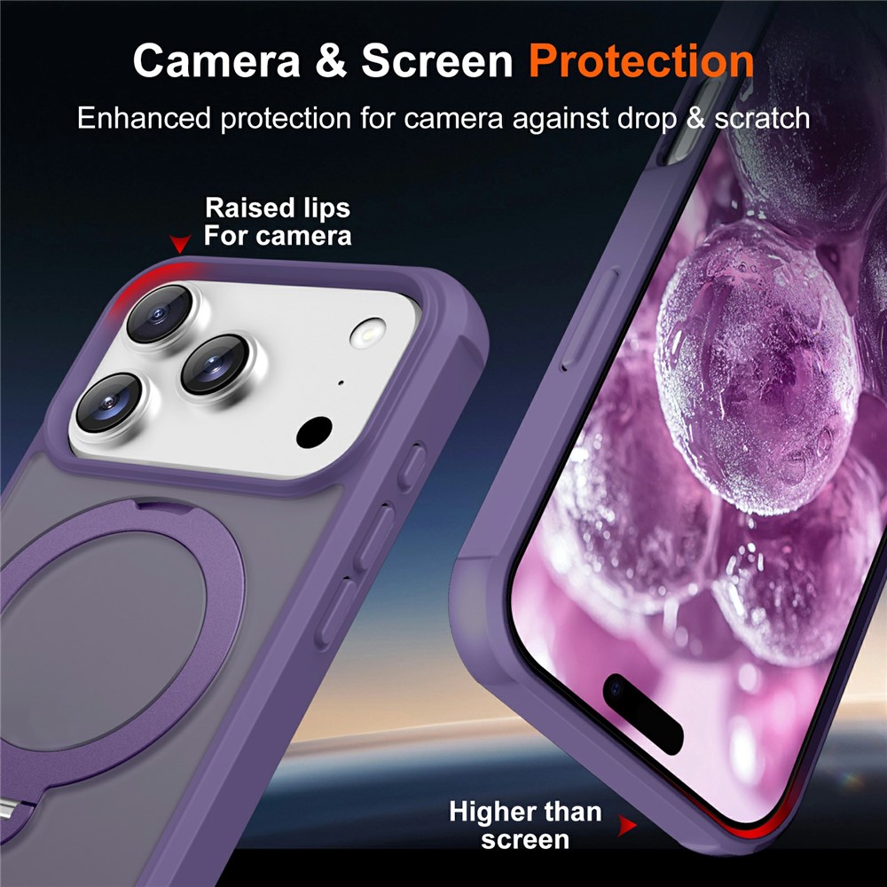 iPhone 17 Pro Max - Hard Case With Ring Magnetic Purple — estuche (foto 5 de 7)