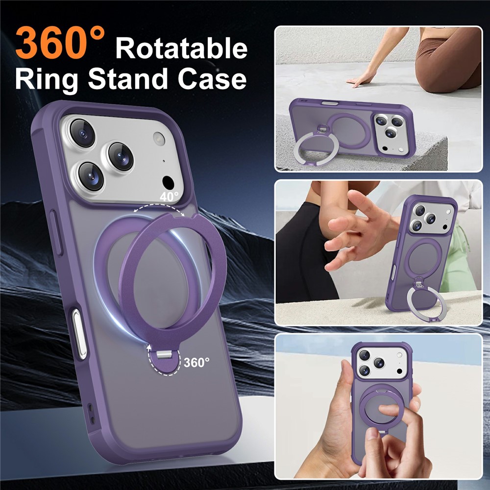 iPhone 17 Pro Max - Hard Case With Ring Magnetic Purple — estuche (foto 7 de 7)