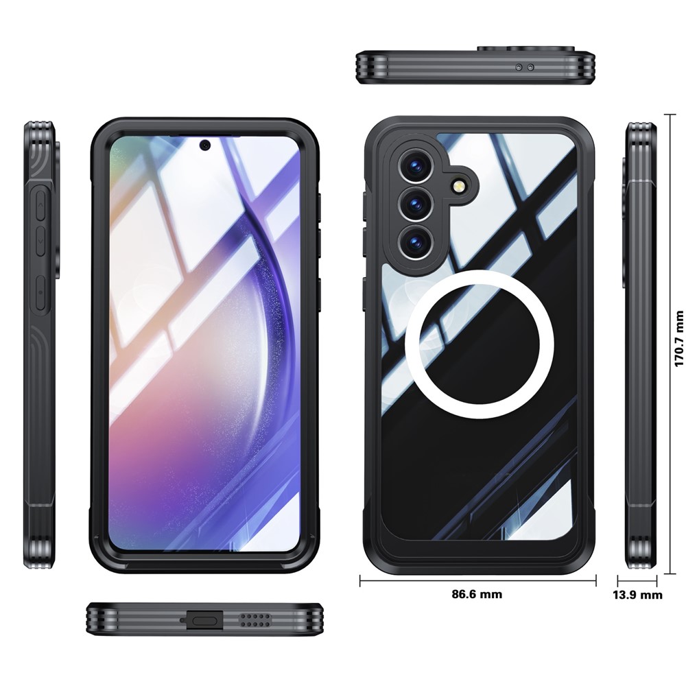 Samsung Galaxy A57 - Magnetic Case With Tempered Glass Black — estuche (foto 7 de 7)