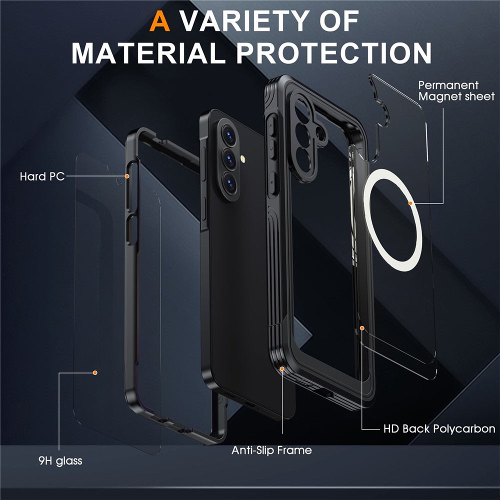 Samsung Galaxy A57 - Magnetic Case With Tempered Glass Sky Blue — estuche (foto 6 de 7)