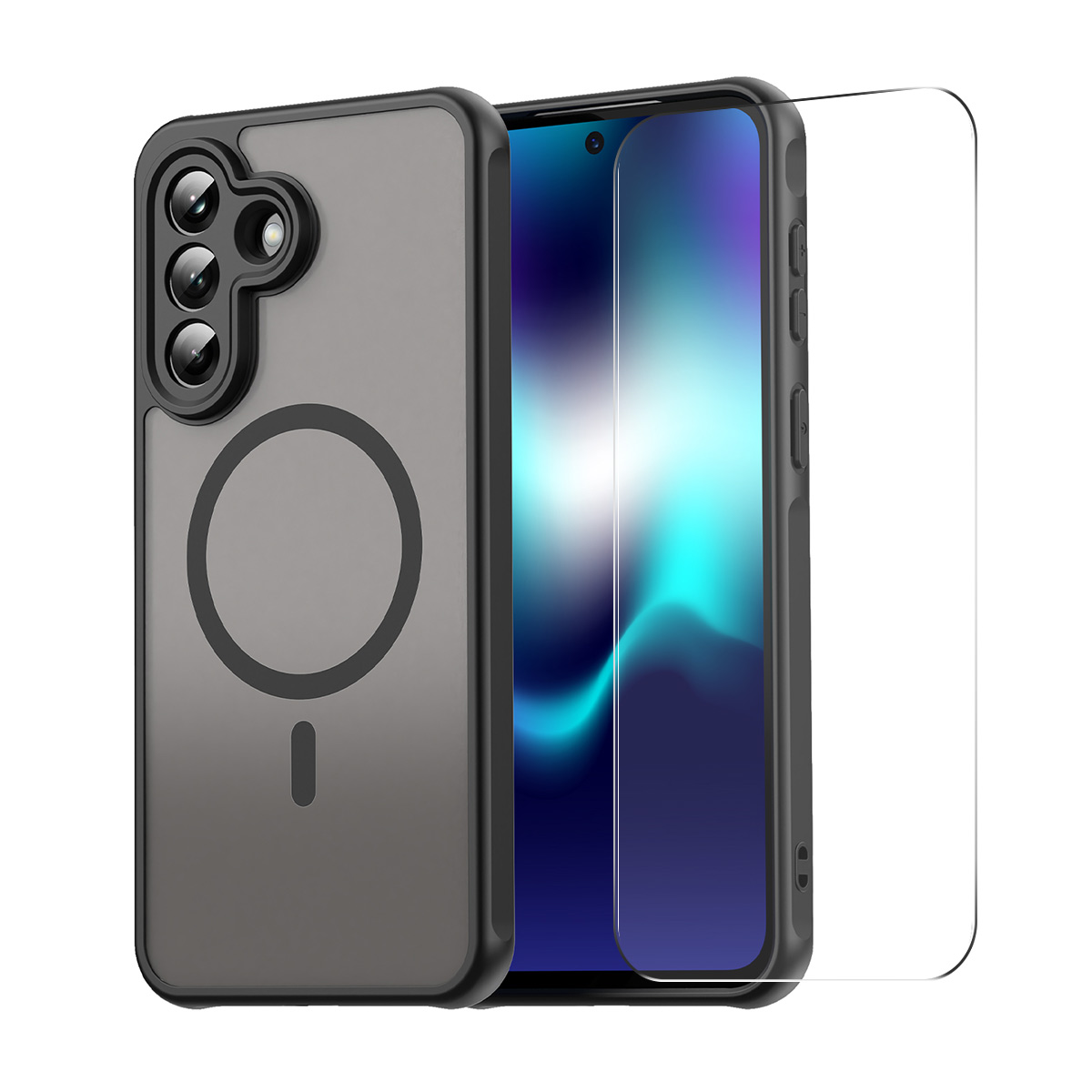 Samsung Galaxy A57 - ENKAY Magnetic Matte With Tempered Glass Black
