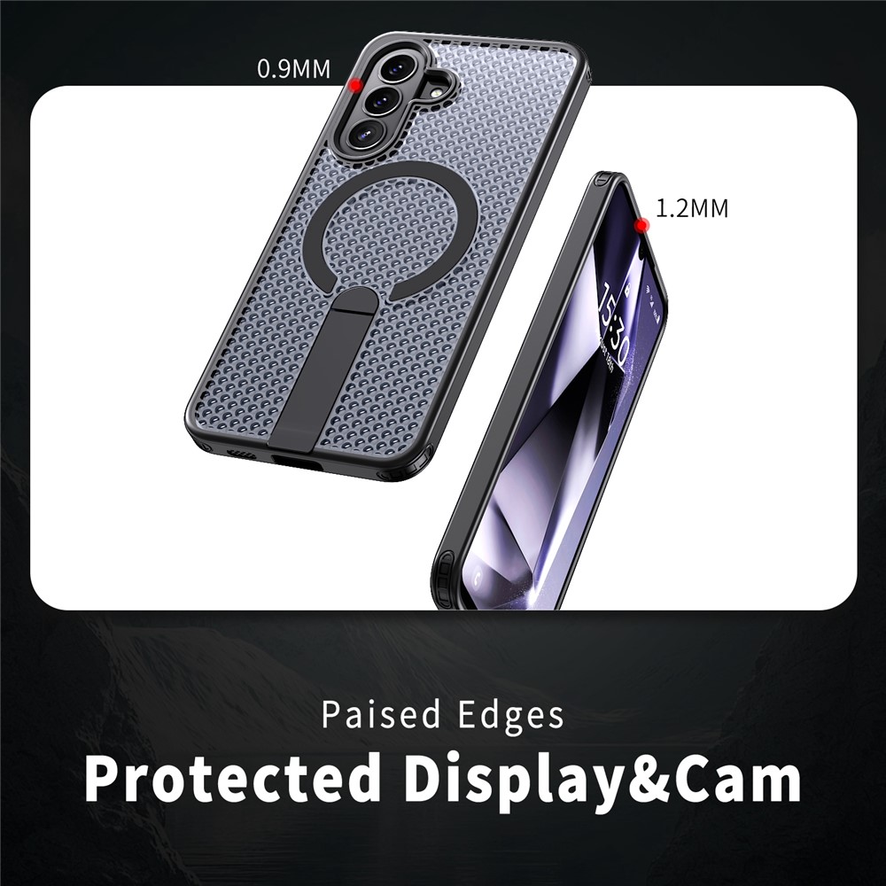 Samsung Galaxy A57 - Kickstand Grid Texture Black — estuche (foto 4 de 7)