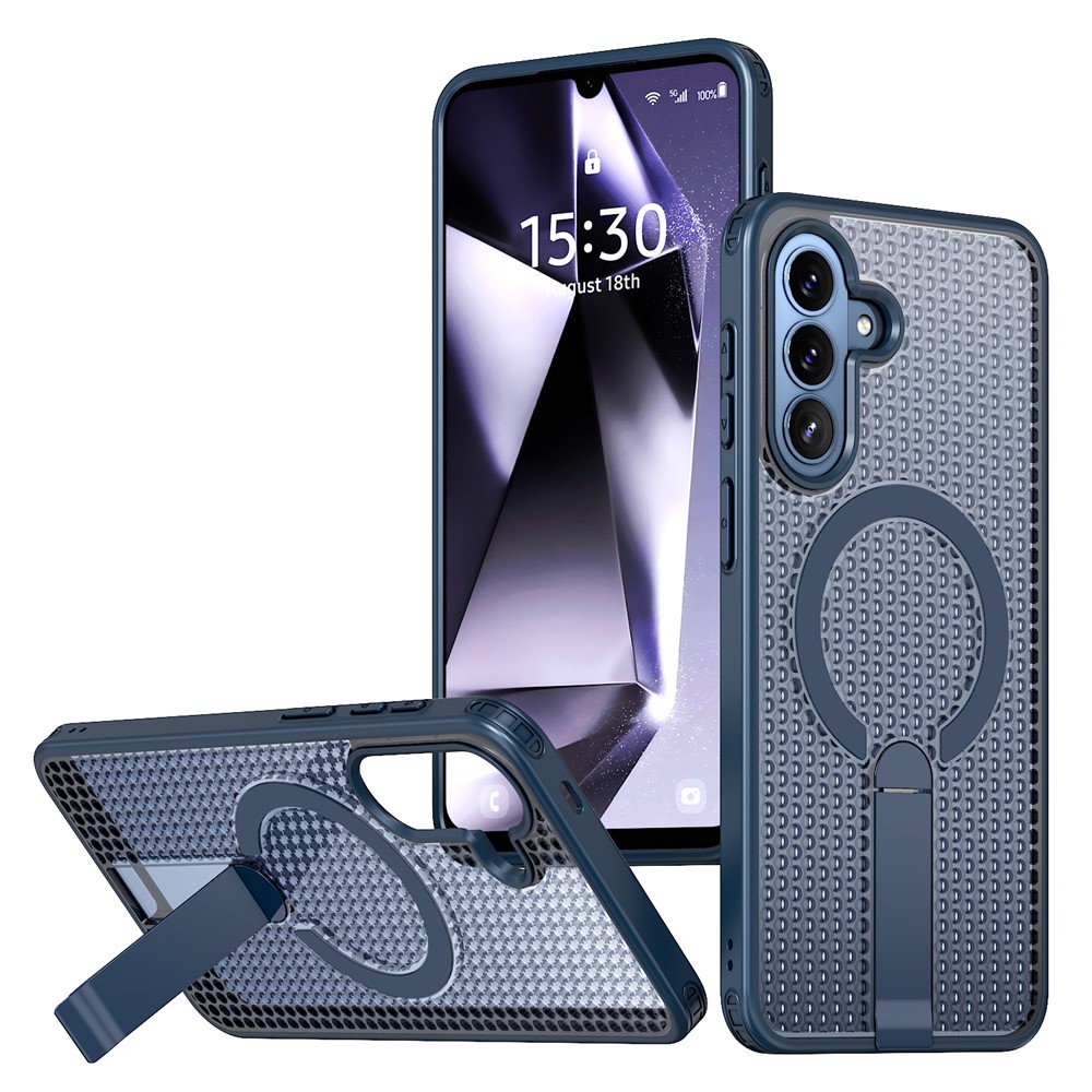 Samsung Galaxy A57 - Kickstand Grid Texture Blue