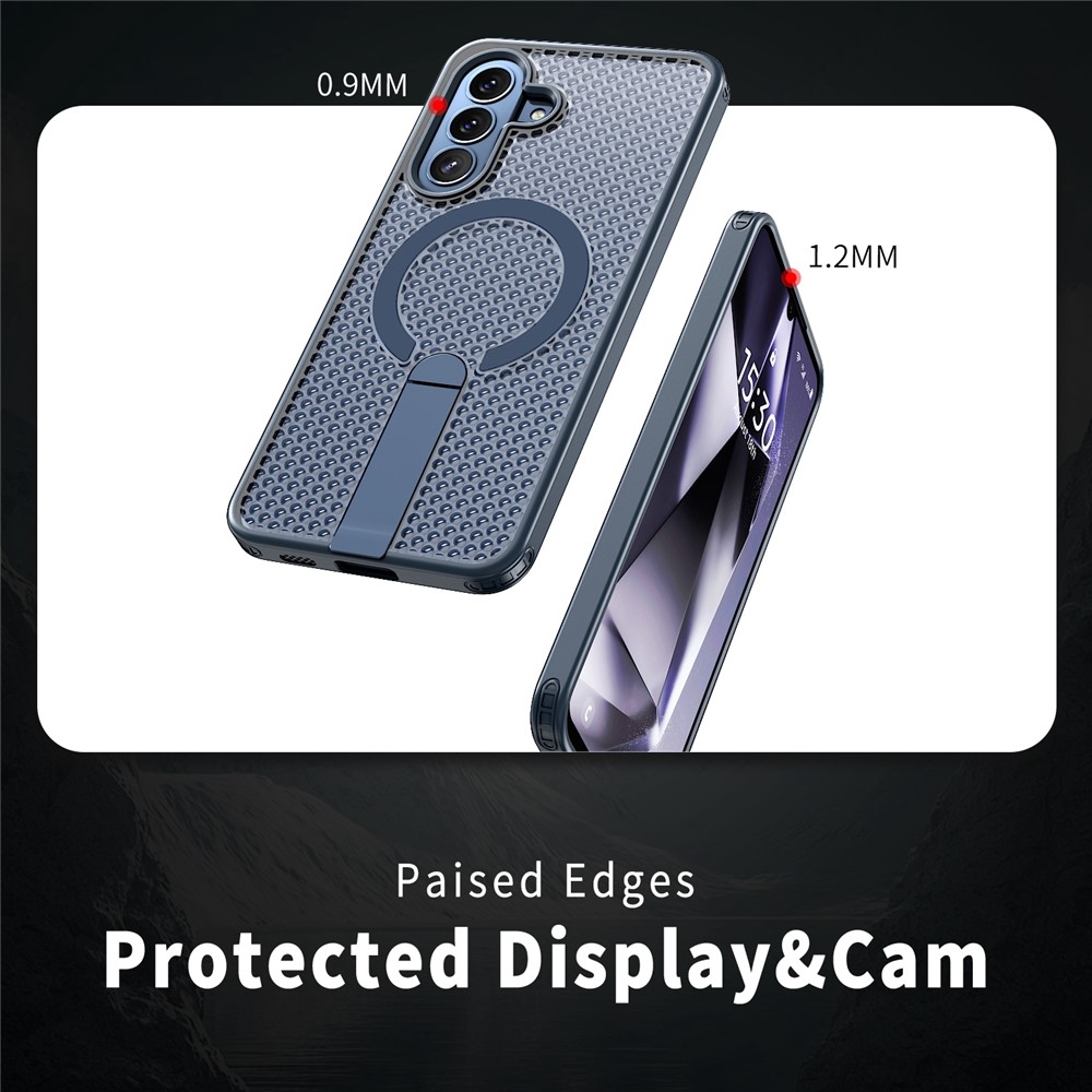 Samsung Galaxy A57 - Kickstand Grid Texture Blue — estuche (foto 4 de 7)