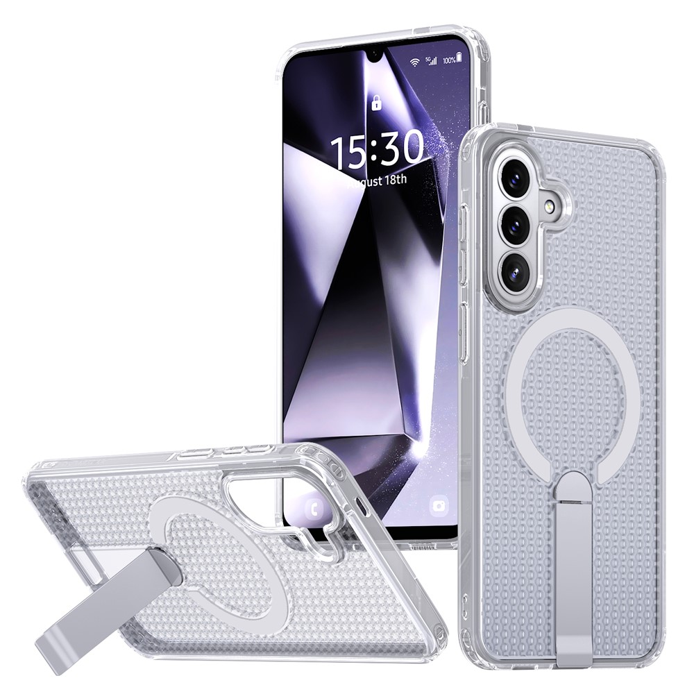 Samsung Galaxy A57 - Kickstand Grid Texture Transparent