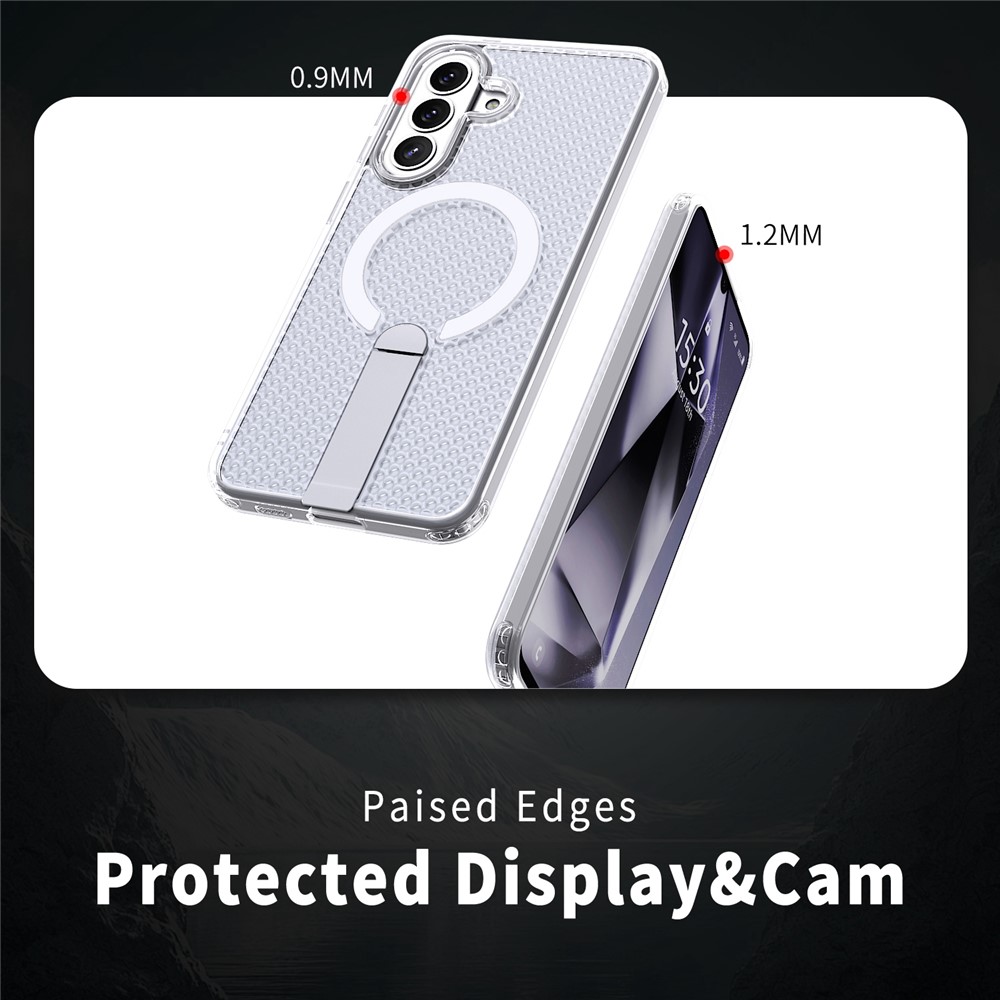 Samsung Galaxy A57 - Kickstand Grid Texture Transparent — estuche (foto 4 de 7)