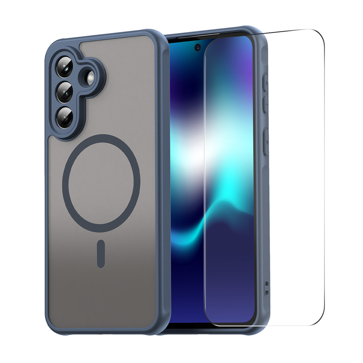 Samsung Galaxy A57 - ENKAY Magnetic Matte With Tempered Glass Blue