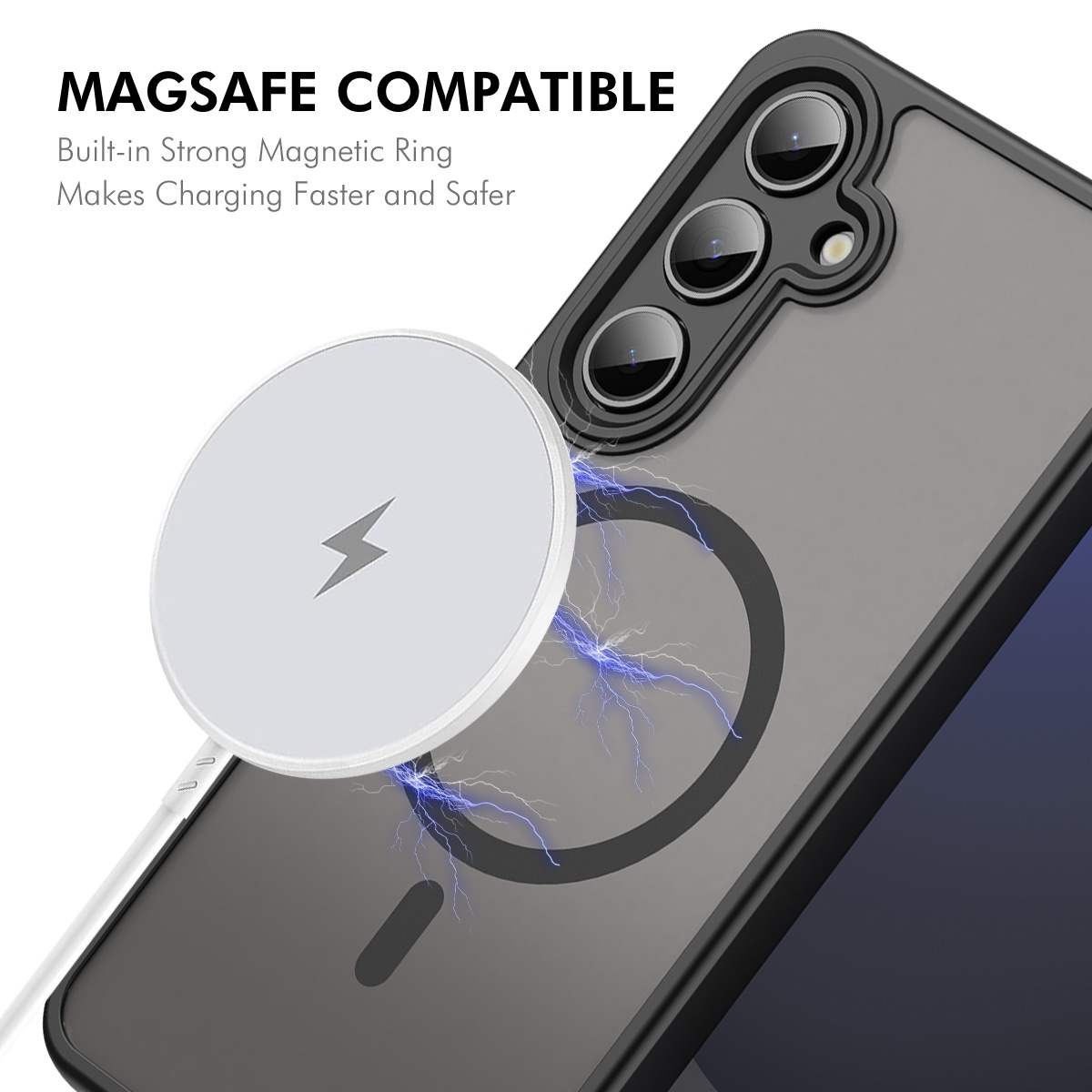 Samsung Galaxy A57 - ENKAY Magnetic Matte With Tempered Glass Blue — estuche (foto 2 de 8)