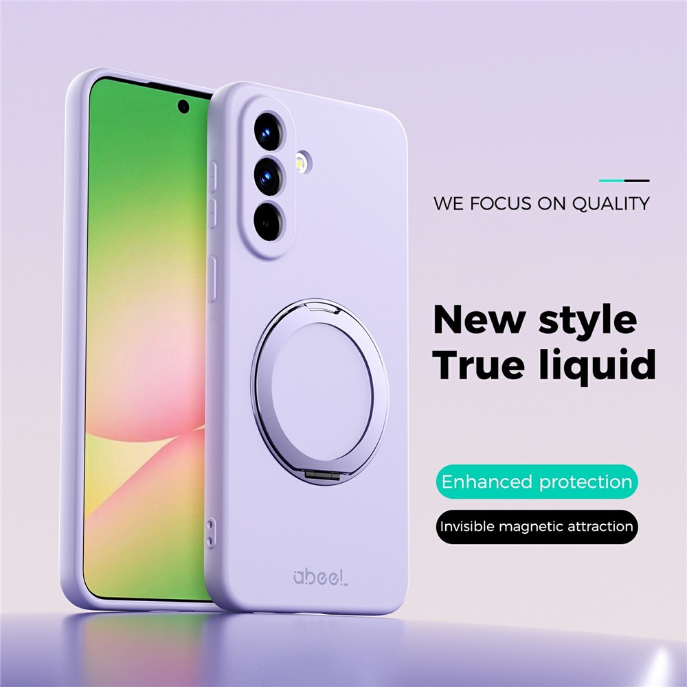 Samsung Galaxy A57 - ABEEL Kickstand Liquid Silicone Purple — estuche (foto 2 de 7)