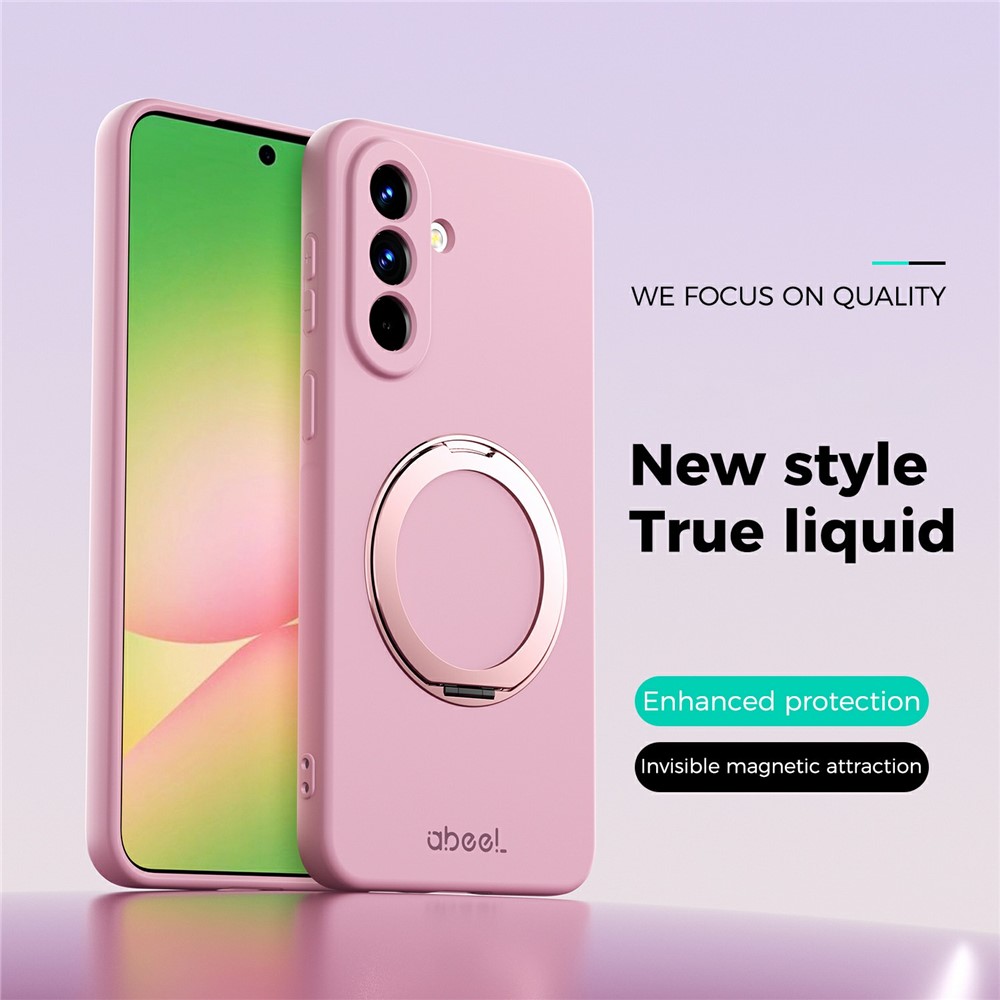 Samsung Galaxy A57 - ABEEL Kickstand Liquid Silicone Pink — estuche (foto 2 de 7)