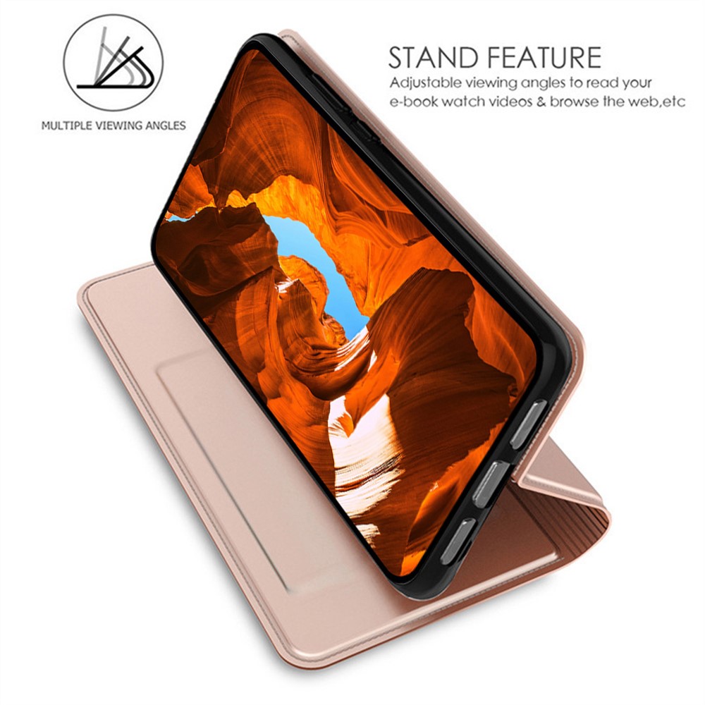 Samsung Galaxy A57 - PU Leather Card Holder Stand Rose Gold — estuche (foto 2 de 6)