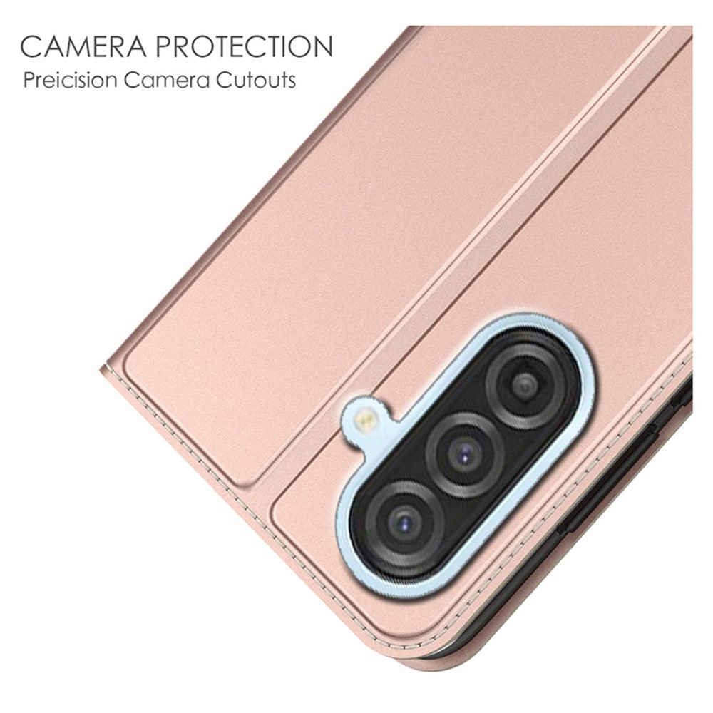 Samsung Galaxy A57 - PU Leather Card Holder Stand Rose Gold — estuche (foto 5 de 6)