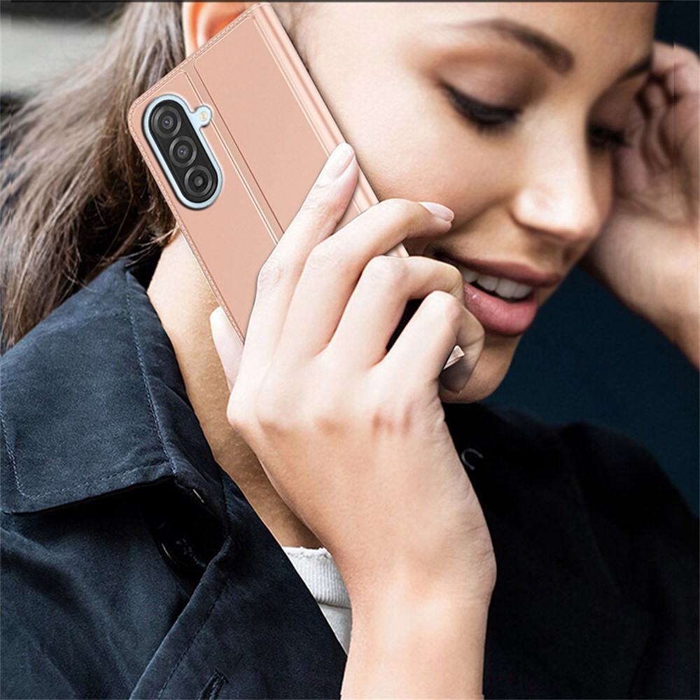 Samsung Galaxy A57 - PU Leather Card Holder Stand Rose Gold — estuche (foto 6 de 6)