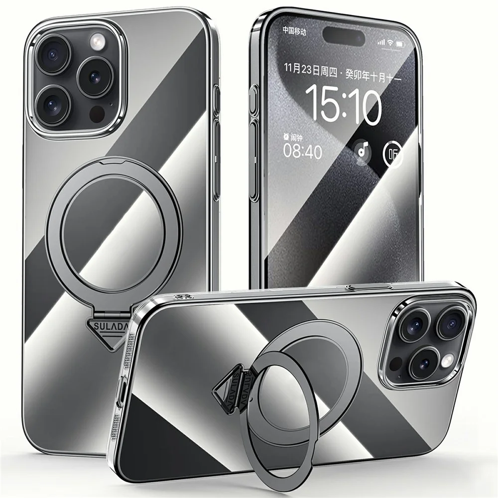 iPhone 15 Pro Max - SULADA Kickstand With MagSafe Titanium Black