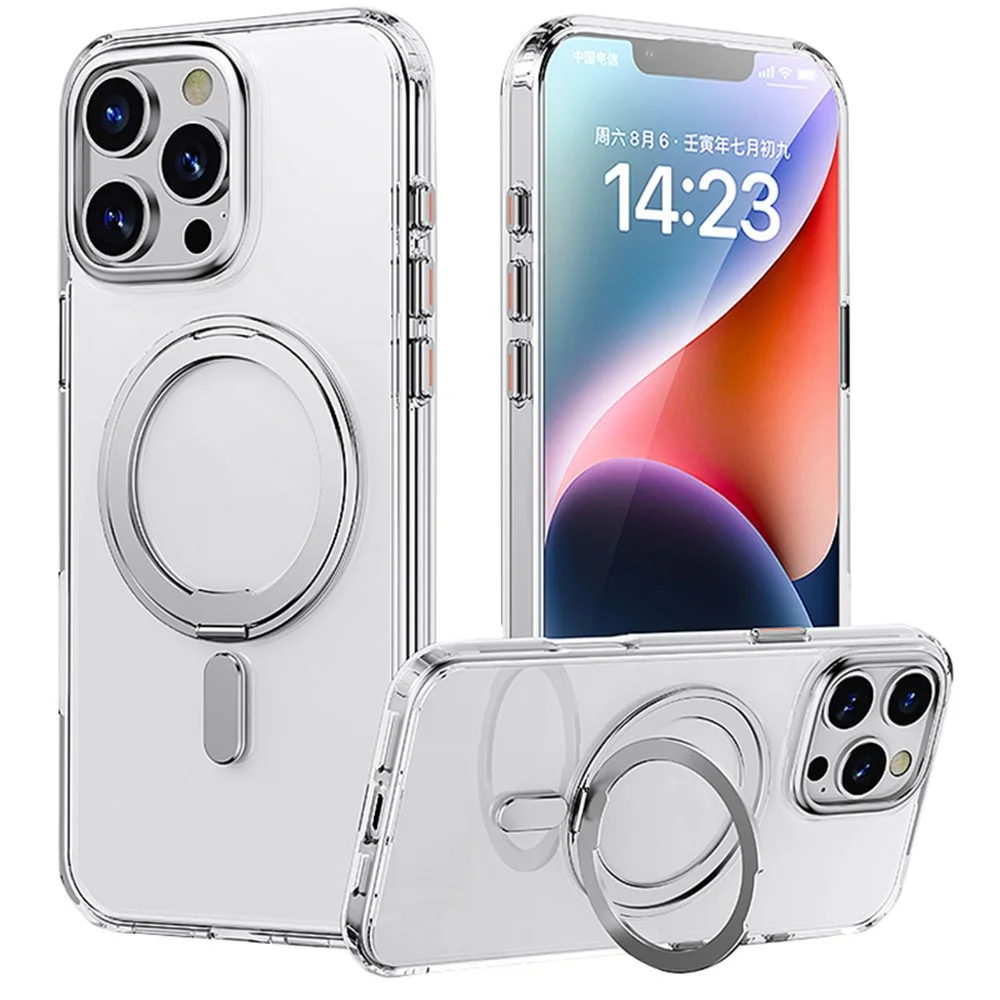 iPhone 16 Pro Max - Acrylic Metal Kickstand With MagSafe Transparent