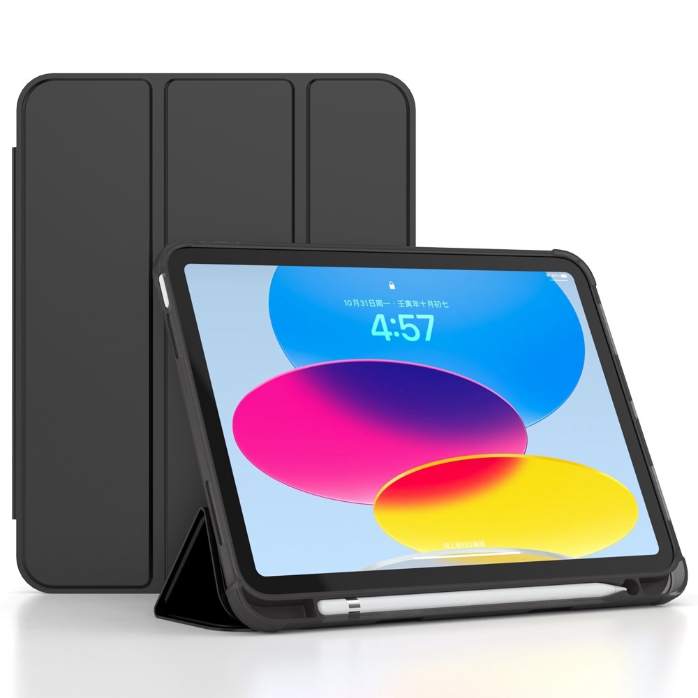 iPad 10.9 2022 - Leather Wallet Black — estuche