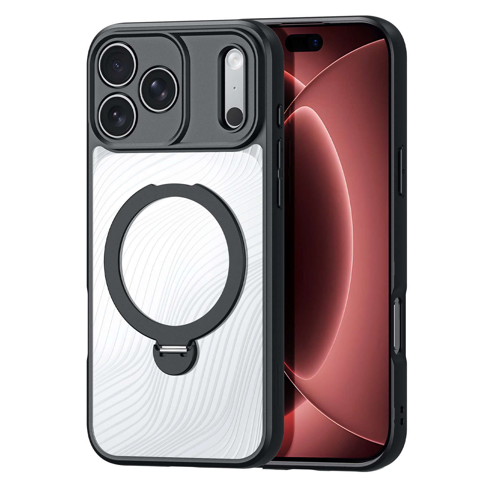iPhone 18 Pro/17 Pro - DUX DUCIS Aimo Series Kickstand With MagSafe Black — estuche