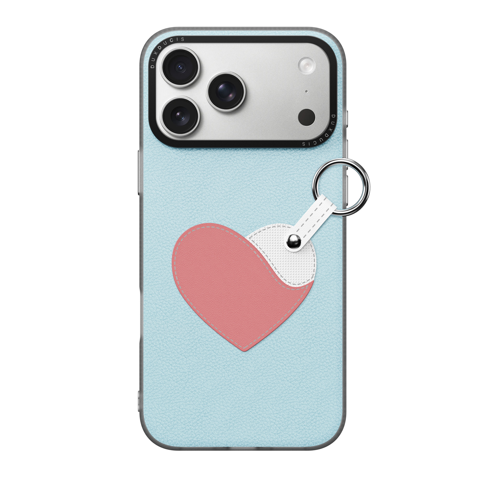 iPhone 18 Pro/17 Pro - DUX DUCIS Luvy Series Finger Ring Sky Blue Love — estuche