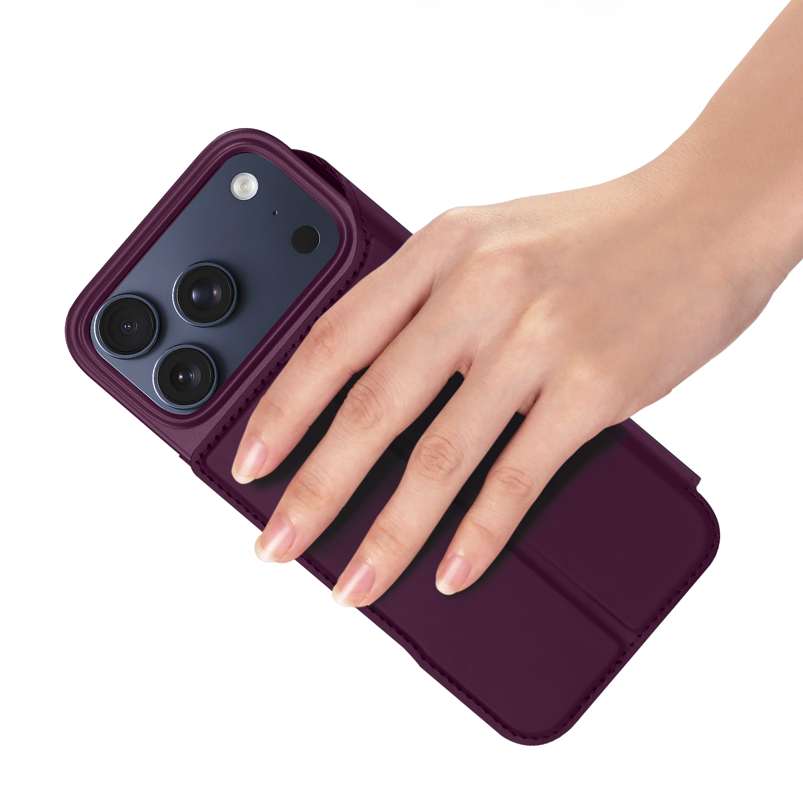 iPhone 18 Pro/17 Pro - DUX DUCIS Skin Pro Dark Cherry — estuche (foto 4 de 7)