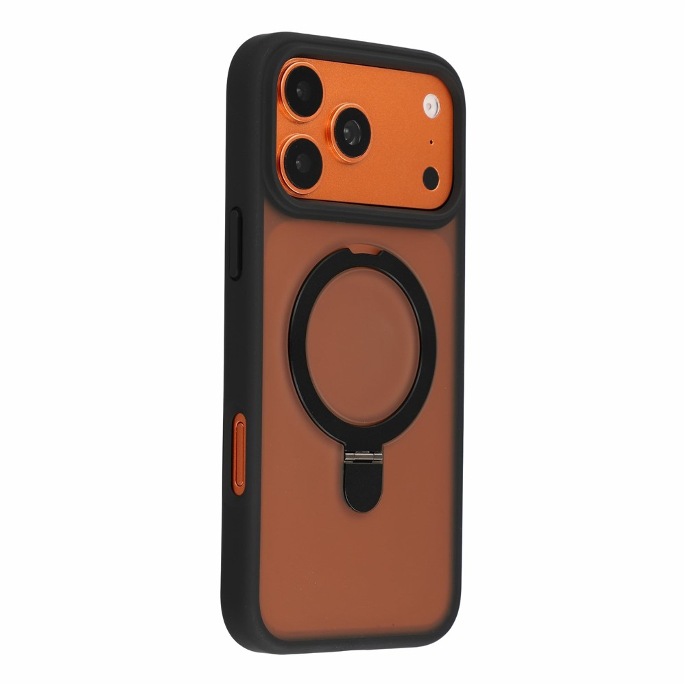 iPhone 18 Pro/17 Pro - Foldable Kickstand Frosted With Lens Protector Black — estuche (foto 4 de 5)