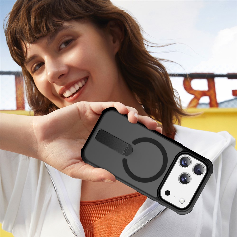 iPhone 18 Pro/17 Pro - Kickstand Drop Protection With MagSafe Black — estuche (foto 2 de 7)