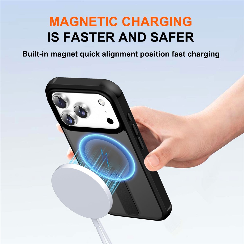 iPhone 18 Pro/17 Pro - Kickstand Drop Protection With MagSafe Black — estuche (foto 4 de 7)