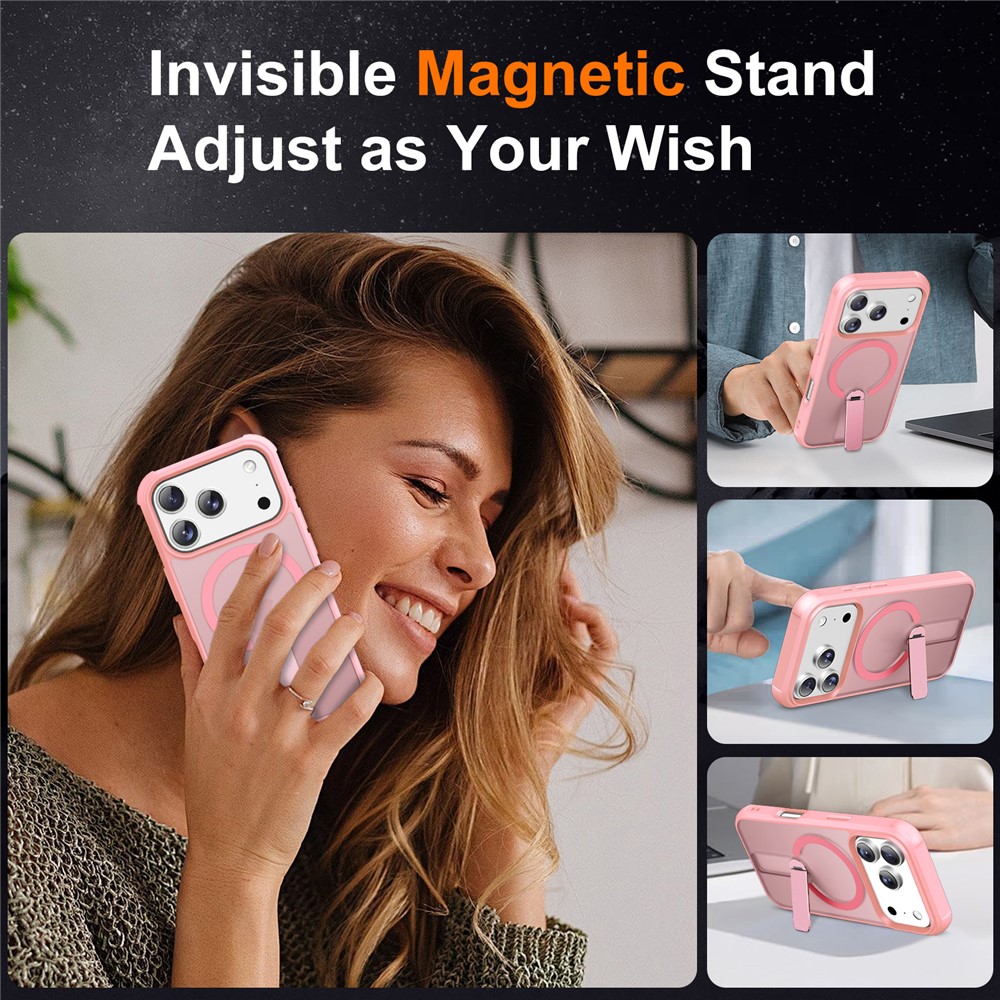iPhone 18 Pro/17 Pro - Kickstand Drop Protection With MagSafe Pink — estuche (foto 3 de 7)