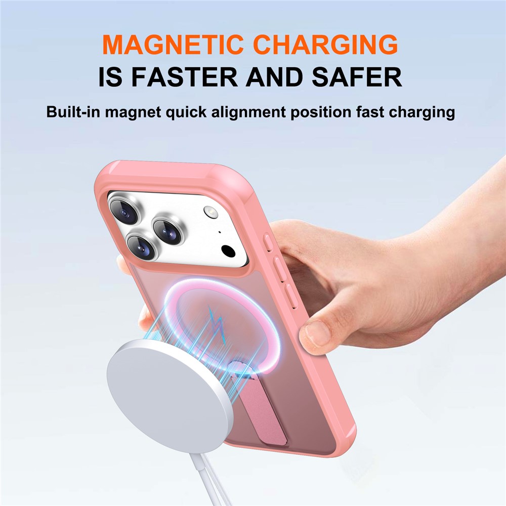 iPhone 18 Pro/17 Pro - Kickstand Drop Protection With MagSafe Pink — estuche (foto 4 de 7)