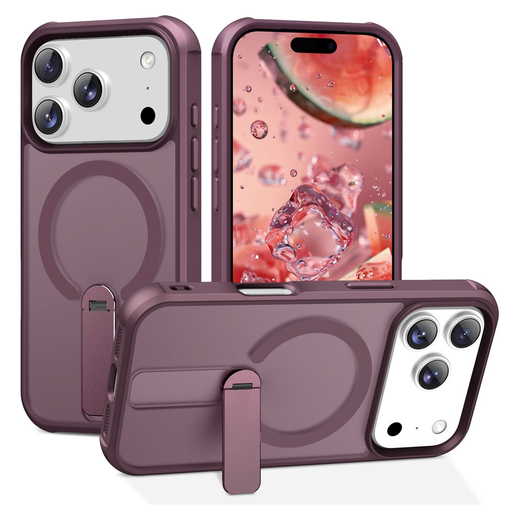 iPhone 18 Pro/17 Pro - Kickstand Drop Protection With MagSafe Wine Red — estuche