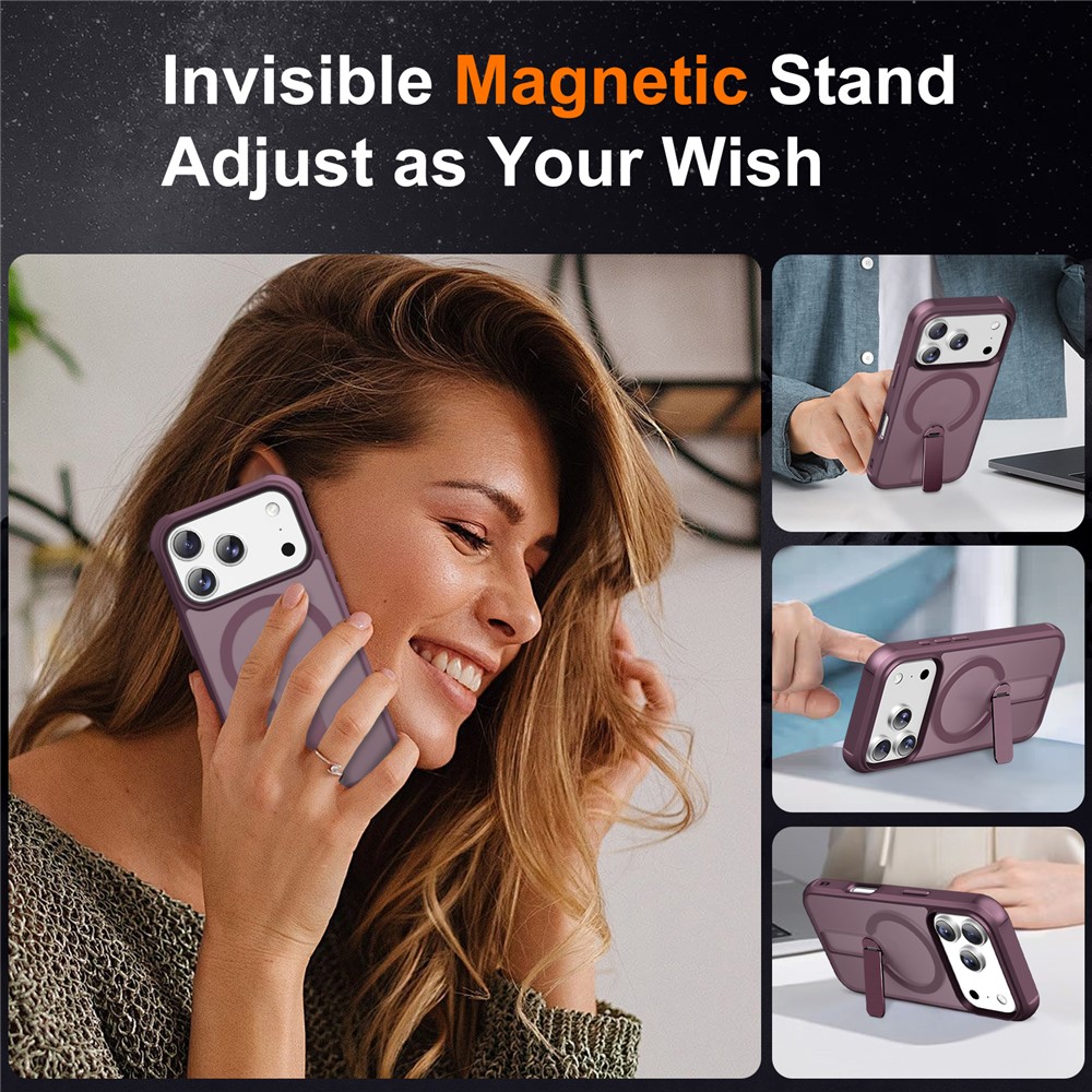 iPhone 18 Pro/17 Pro - Kickstand Drop Protection With MagSafe Wine Red — estuche (foto 3 de 7)