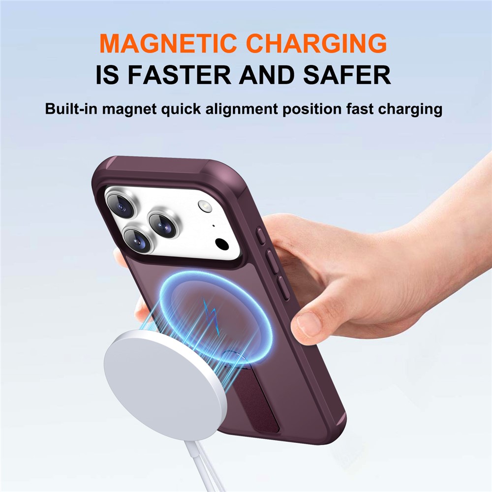 iPhone 18 Pro/17 Pro - Kickstand Drop Protection With MagSafe Wine Red — estuche (foto 4 de 7)