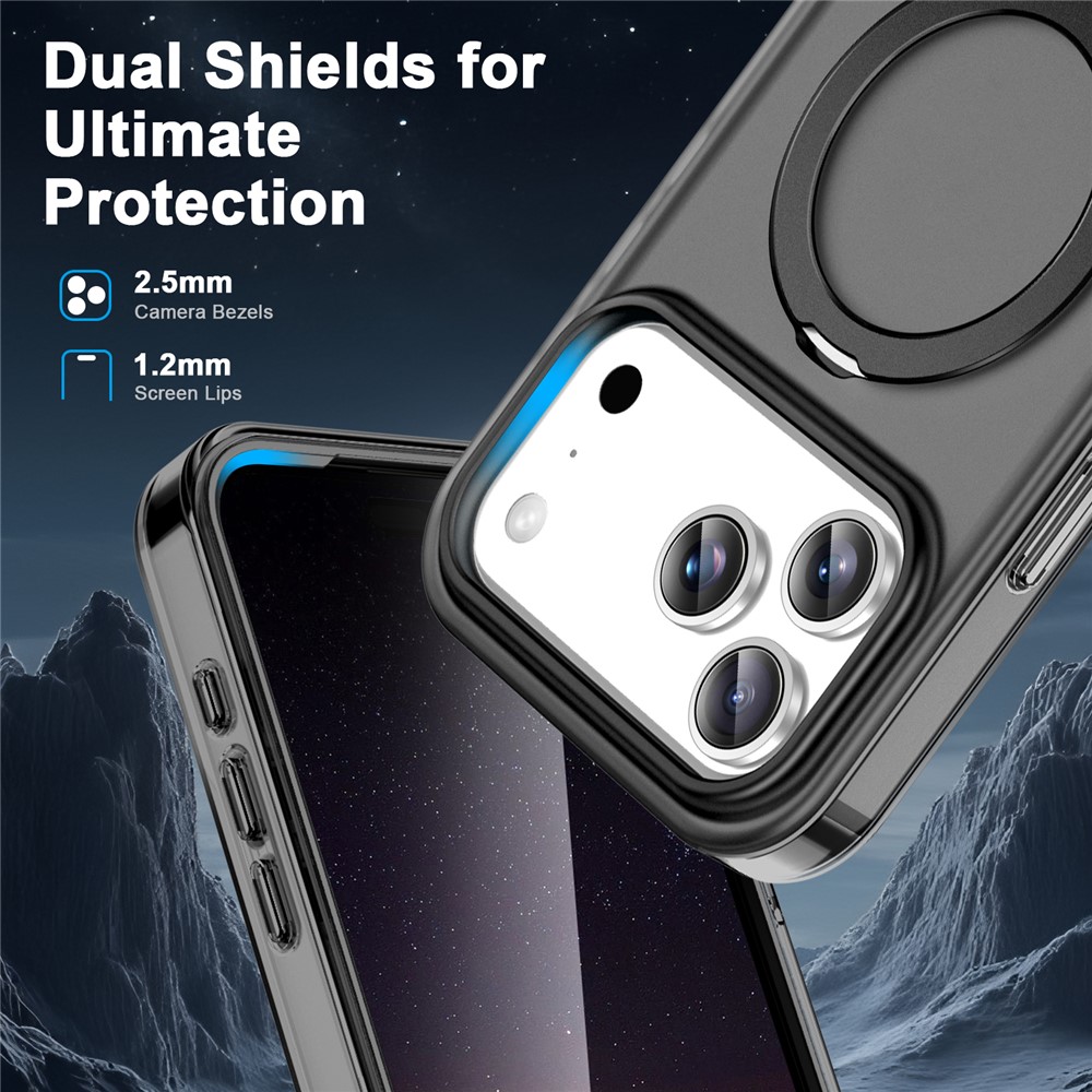 iPhone 18 Pro/17 Pro - Kickstand Frosted With Pet Screen Black — estuche (foto 5 de 6)
