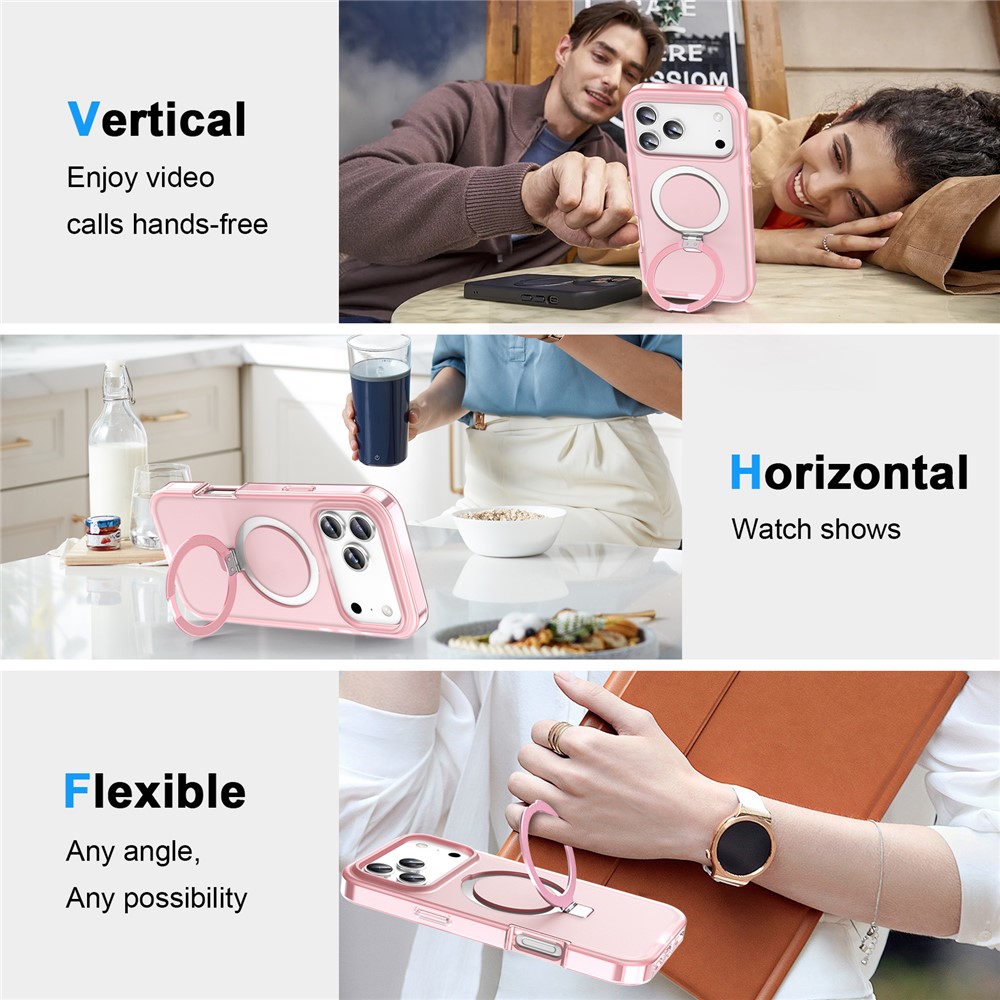 iPhone 18 Pro/17 Pro - Kickstand Frosted With Pet Screen Pink — estuche (foto 2 de 6)