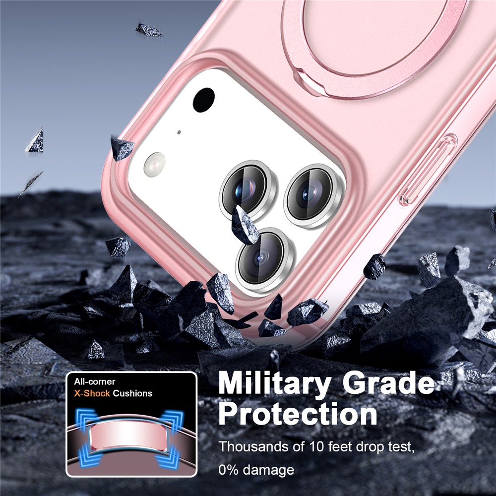 iPhone 18 Pro/17 Pro - Kickstand Frosted With Pet Screen Pink — estuche (foto 4 de 6)