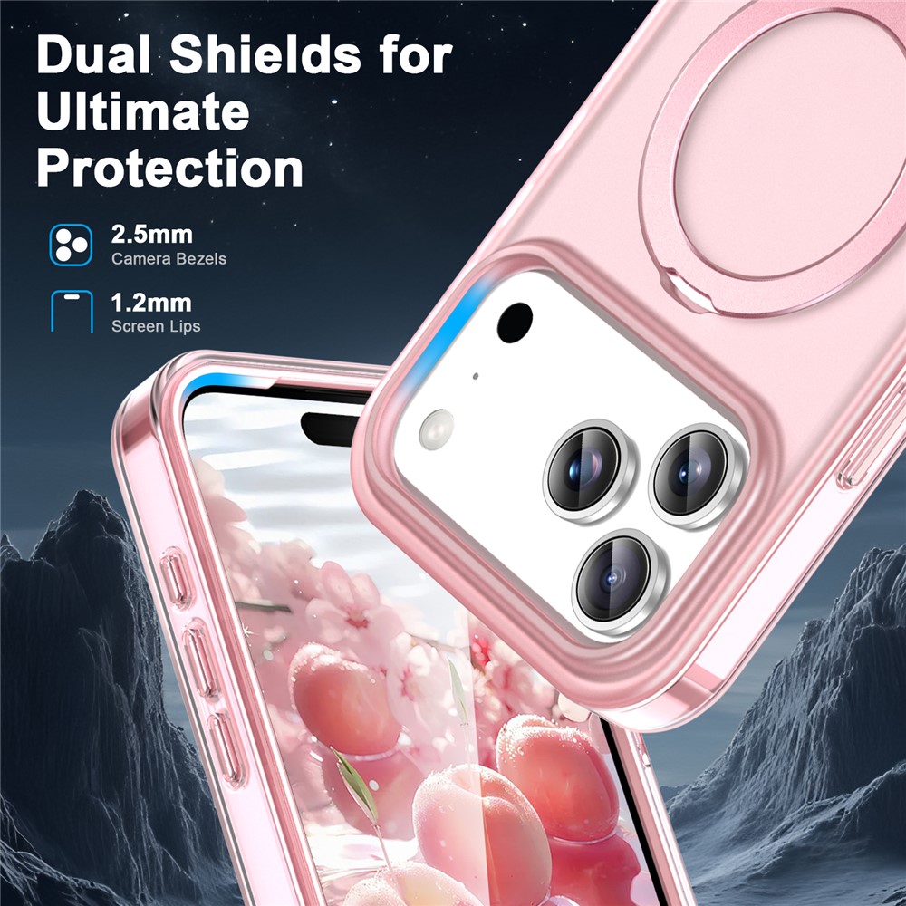 iPhone 18 Pro/17 Pro - Kickstand Frosted With Pet Screen Pink — estuche (foto 5 de 6)