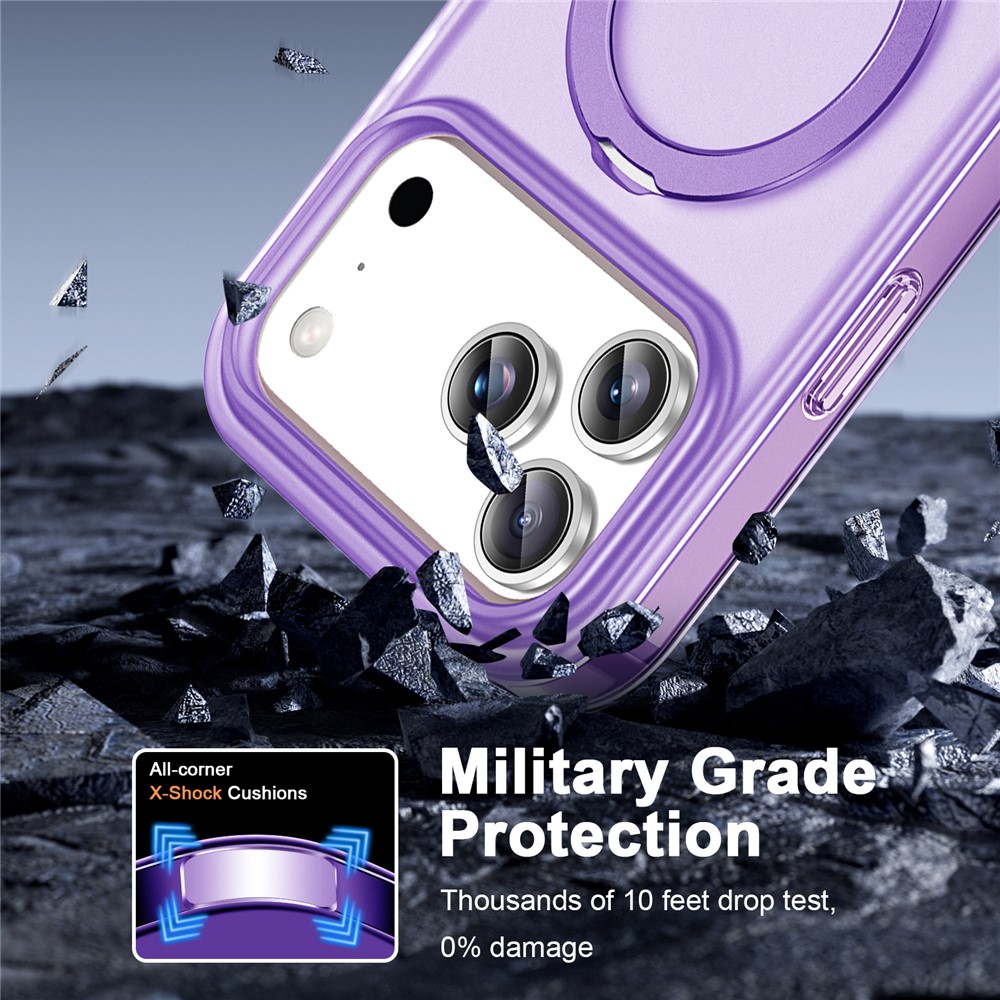 iPhone 18 Pro/17 Pro - Kickstand Frosted With Pet Screen Purple — estuche (foto 4 de 6)