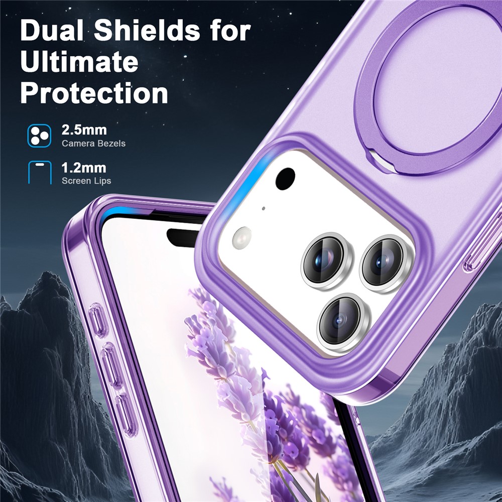 iPhone 18 Pro/17 Pro - Kickstand Frosted With Pet Screen Purple — estuche (foto 5 de 6)